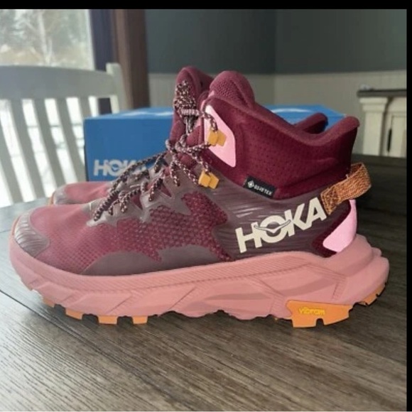 Hoka Red Athletic Shoes with Trail-Ready Design - Picture 5 of 7